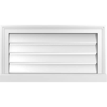 Ekena Millwork Vertical Surface Mount PVC Gable Vent: Functional, w/ 2"W x 2"P Brickmould Sill Frame, 26"W x 14"H GVPVE26X1403SF